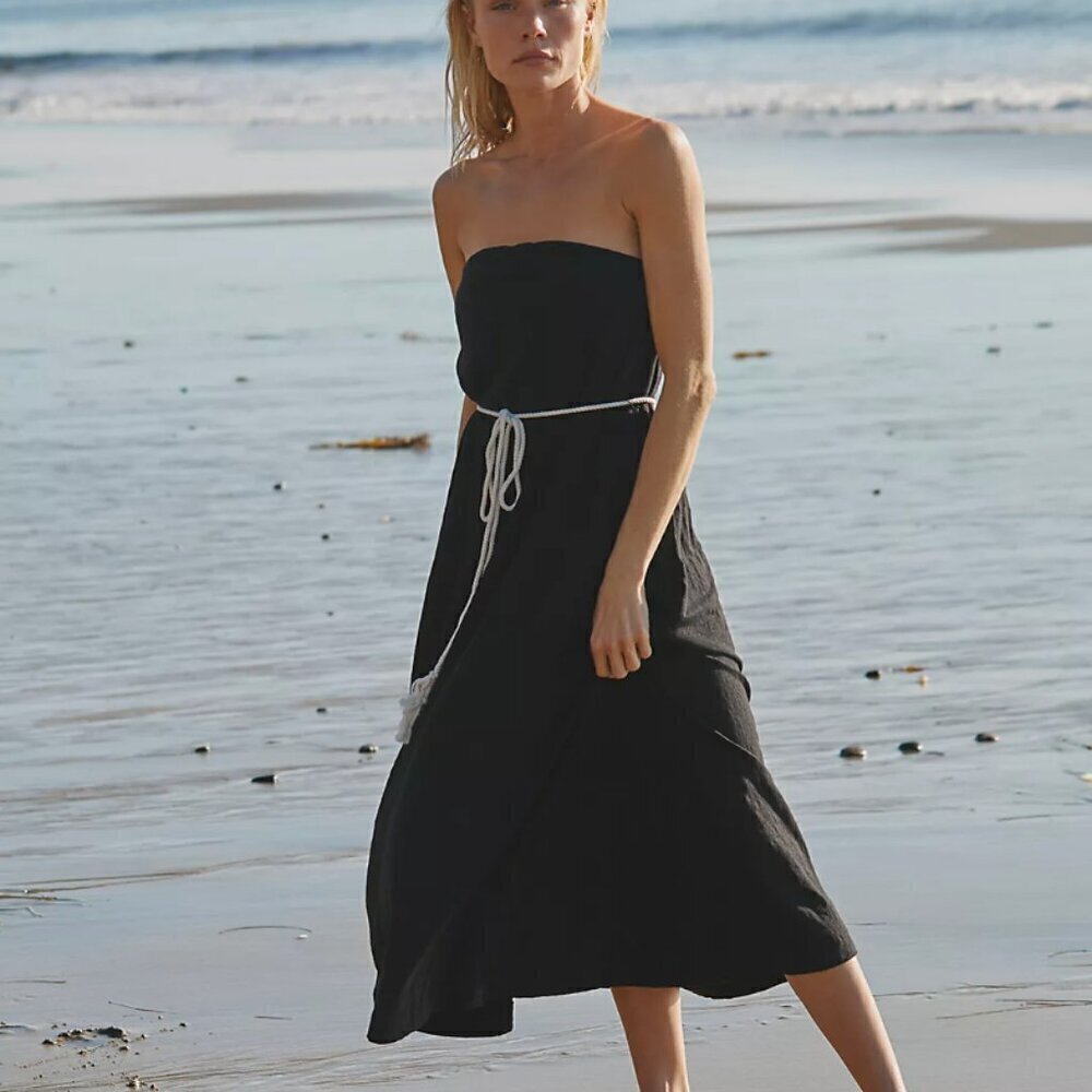 NWT Free People Beach Payton Maxi Dress Black Sz XS